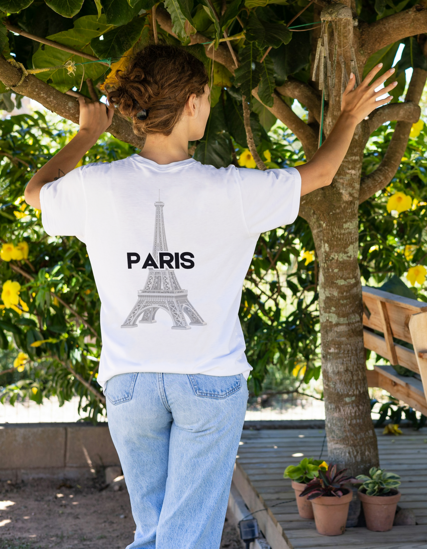 Eiffel Tower Back Print T-Shirt