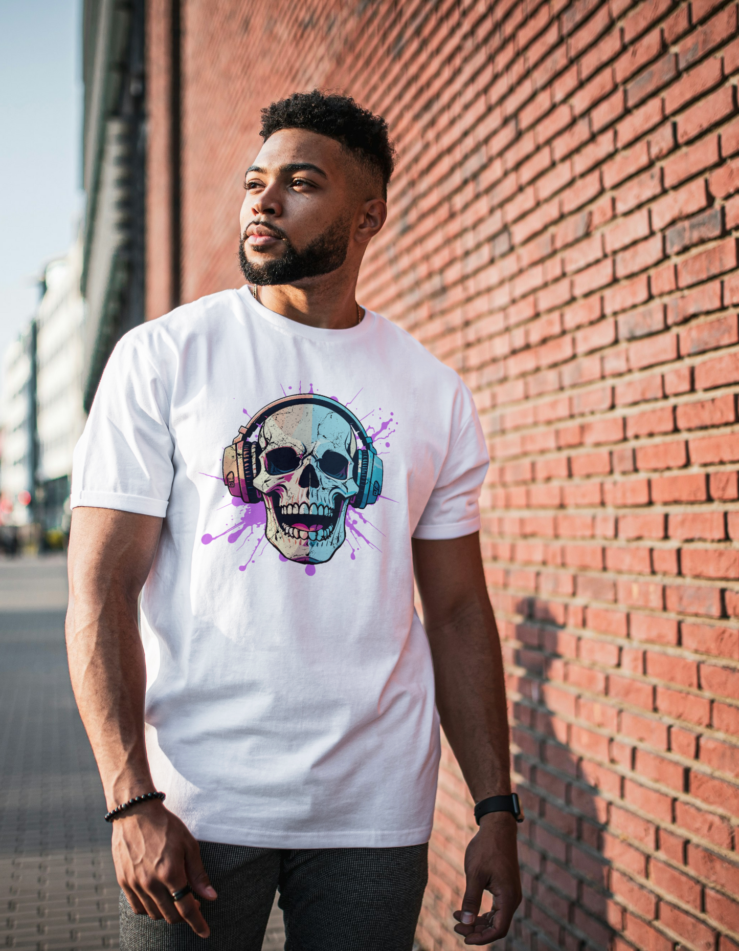 Ethereal Skull: Purple & Blue Mystic Tee