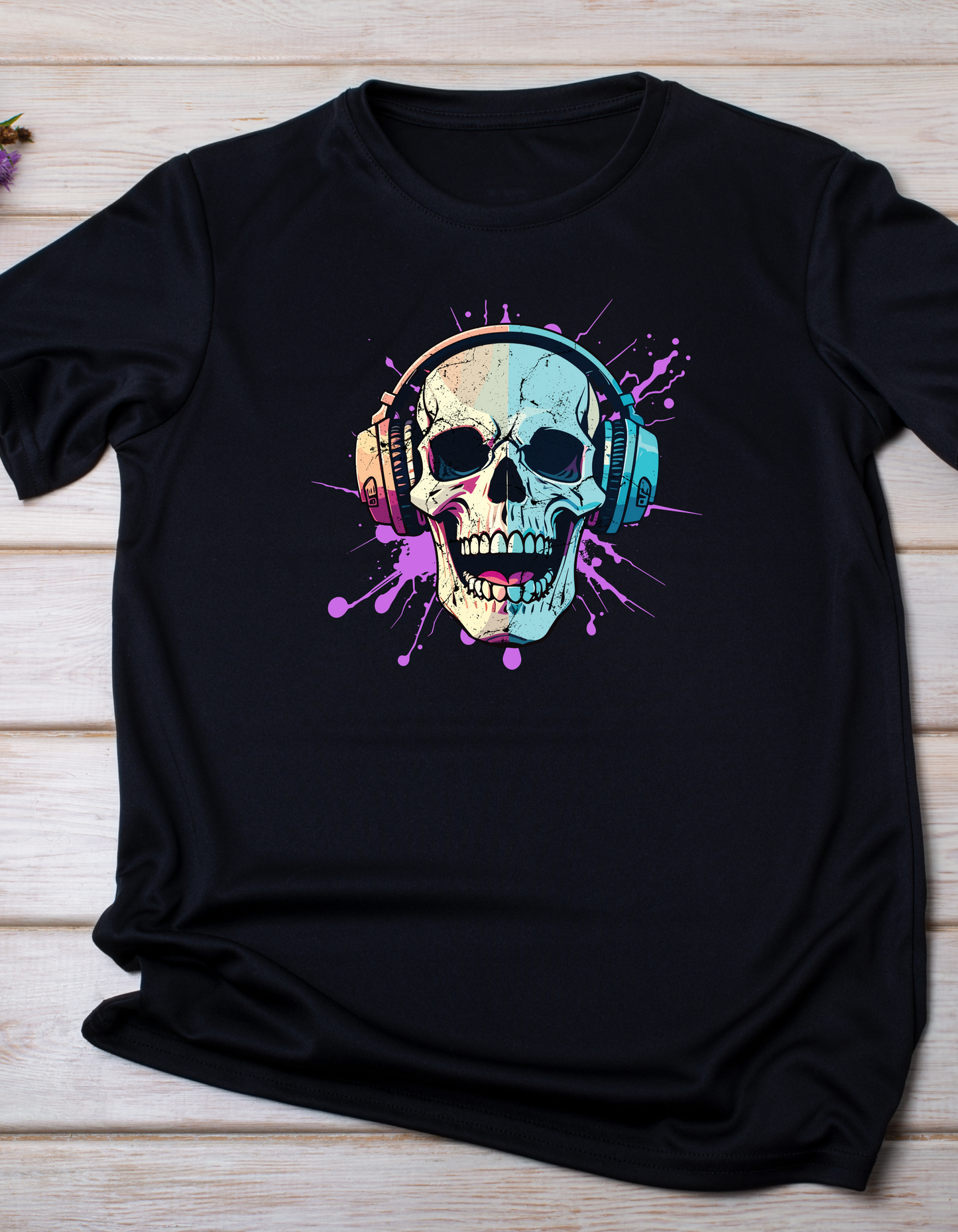 Ethereal Skull: Purple & Blue Mystic Tee