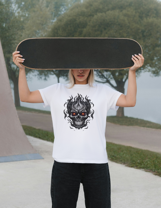 Black and Orange Skull T-Shirt – Bold & Edgy Streetwear